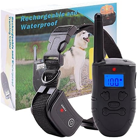 The Best Remote Dog Training Collar- Latest Version-1000 Feet Range, Waterproof Rechargeabler Receiver + Rechargeabler LED Controlle, 4 Modes (Flashing Lights, Sound, Vibration &amp;Caveat), Used To Correct the Dog Bad Habits