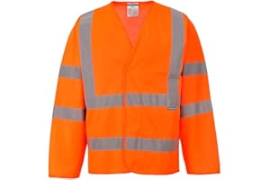 Portwest Gilet 2 bandes & baudrier manches longues, Couleur: Orange, Taille: L/XL, C473ORRL/XL
