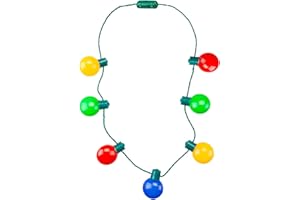 VFM e-Store - Christmas Necklace Led Light Up Bulb Necklace X 1 Stocking Filler Xmas Present Celebration Festive Winter Ornaments - One Size Multicoloured
