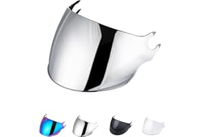 JQF GEAR Visiera Casco Moto per LS2 of562/AIRFLOW,Sostituzione della Visiera della Lente del Casco del Parabrezza del Motociclo per Il Casco Viso Aperto (Argento)