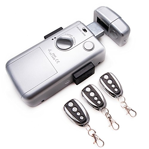 KENROD Serrure Intelligente Invisible  Serrure Inviolable  Serrure 3 Contrôles  Serrure Securite Porte Entree  Serrure Electronique Porte  Serrure Securite  Serrure Telecommande  Argent