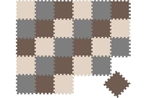 LittleTom 27 Teile Spielmatte Baby Puzzlematte ab Null - 30x30 cm Krabbelmatte Bodenmatte Kinder - Puzzle Teppich Kinderzimmer Matte - Outdoor Bodenschutzmatte Spielteppich Eva Schaumstoff Isomatte