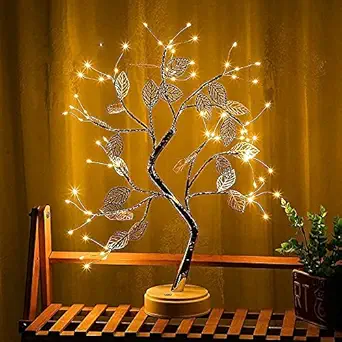 Home Harmony's Tabletop Bonsai Tree Light Touch Switch DIY Artificial Light Tree Lamp for Diwali Table Room DIY Decoration Festival Holiday Battery/USB Operated (Leaf Node Lamp)