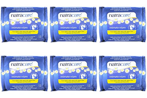 (6 PACK) - Natracare Intimate Wipes - Organic (12 Wipes) | 12p x 24pk x | 6 P...