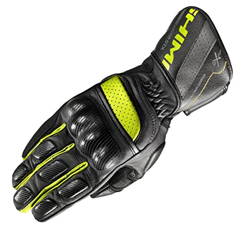 Shima STX, Sport Verano Elegante Cuero Ventilados Guantes de Motociclismo (S-XXL), Fluo, Tamaño: L