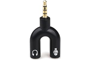 CABLEPELADO cablpelado – Adattatore Splitter per cuffie e microfono Jack 3.5 di 4 Pin Nero