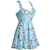 Yvelands Bikini-Badeanzüge für Damen Dot Monokini Bademode Badeanzüge Kleid Badeanzug(Grün,CN-2XL)