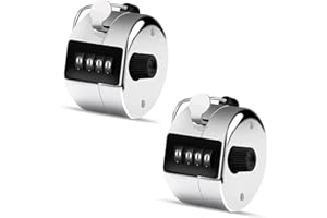 ‎KARLOR KARLOR Set of 2 Clicker Hand Counter Clicker Pedometer Mechanical Hand Counter 4 Digits for Inventory, Sports, Marketing, Airplane, Golf