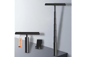 LORESJOY Silikonowa ściągaczka prysznicowa o szerokości 23,5-95 cm, wyciągana ściągaczka prysznicowa, czarna, zestaw z uchwytem, ściągaczka do szkła, ściągaczka łazienkowa