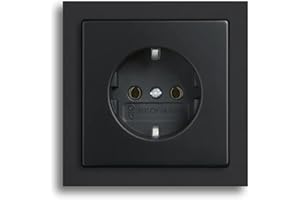 Busch-Jaeger future® linear Komplett-Set: 20 EUC-885 SCHUKO® Steckdosen-Einsatz + 1721-885K Abdeckrahmen 1-fach, Future Linear schwarz matt