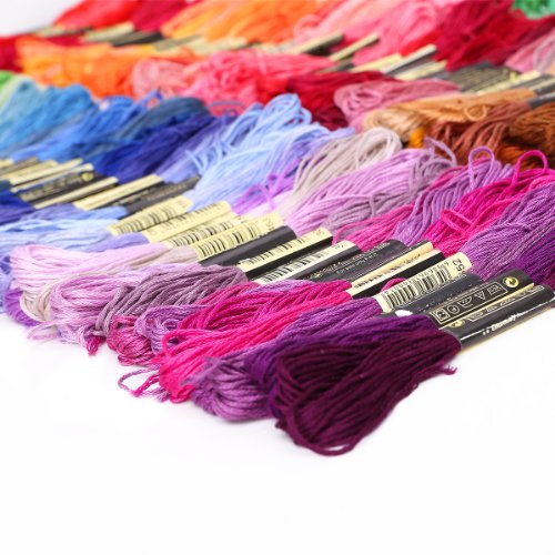 200 Docken Sticktwist Stickgarn 8m 6/faedig Multicolor farblich bunt Basteln Set - 6
