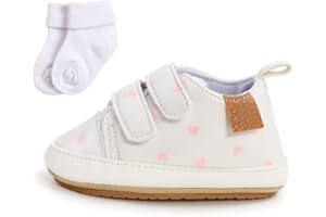 Sehfupoye Baby Mädchen Jungen Turnschuhe Kleinkind PU Leder erste Walking Schuhe Kleinkind Neugeborenes Prewalker Turnschuhe für 0-18 Monate mit Socke