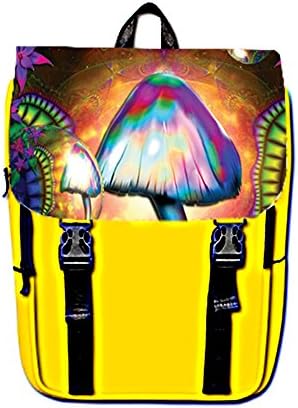 Custom Mushroom Psychedelic Casual Shoulders Backpack Oxford Fabric,10.6"(L) X 5.1"(W) X 13.4"(H) Inches for Men and Women,Suit for: Packing Books, Mobile Phone, Wallet, Folders, Food, Laptop and iPad