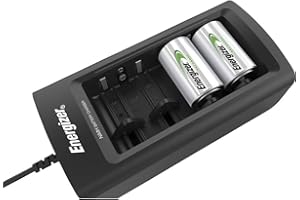 Energizer - Cargador UNIVERSAL con capacidad de 4 pilas AA, AAA, C, D y 9V,, con indicador de la carga de la pila, carga rápida en 3 y 5 horas