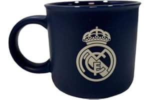 JYC CREATIVE Regalos R. Madrid, Tazas, Botellas, Plato Decorativo, Termos, Productos Exclusivos para Fans, Regalos Ideales para Aficionados del Fútbol, Accesorios del Madrid, (Taza Azul)