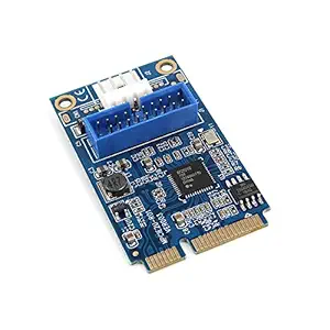 Docooler Adapter Card Mini PCI-E to USB3.0 Converter Card Controller Mini PCIE to 20Pin/19Pin Connector Expansion Card (Small 4pin Power Supply)