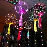 18 Zoll LED Luftballons Beleuchtung Dekoration für Weihnachten Hochzeit Geburstag Party Ball Deko, beleuchtende Luftballon mit Lichterkette 3m, Feder und Quaste, 4in1, selbstgestalten