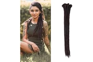 Dsoar Extensiones Dreadlock 12 Hebras, Rastas Sintéticas de 20 Pulgadas para Hombres/Mujeres, Extensiones de Cabello Hippie Hechas a Mano Completas