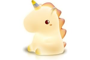 groov e Cuties - Rainbow Unicorn - Colour Changing LED Night Light with 30/60 Minute Timer - 7 Colours - Tap to Use - Rechargeable 12-Hour Battery or USB Powered - for Babies, Toddlers & Children
