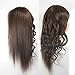 Training Head 100% Real Human Hair Cosmetology Hairdressing Mannequin Manikin Doll (Table Clamp Holder Included)