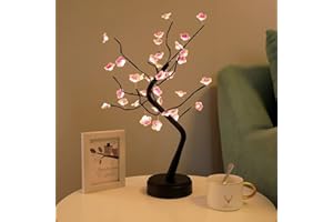 Gresonic Tabletop Bonsai Tree Light with 108 LED Copper Wire String Lights, DIY Artificial Tree Lamp for Bedroom Desktop Christmas Party Indoor Decoration Lights (Cherry Blossom)