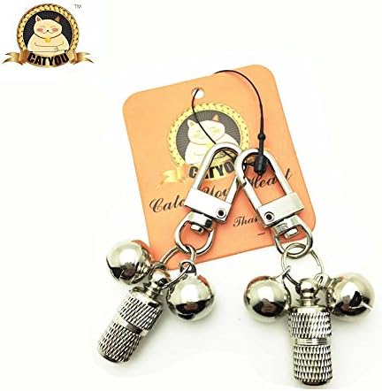 CatYou Anti-lost Pet Dog Cat Puppy Id Tag Address Name Label Barrel Pendant Collar with Bells &amp; Pet Message Bottle
