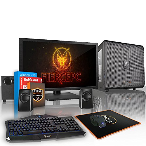 Fierce EXILE Gaming PC Bundle - Schnell 4 x 4GHz Quad Core AMD A-Series 7860K - 1TB Festplatte - 16GB von 1600MHz DDR3 RAM-Speicher - AMD Radeon R7 Integrierte Grafik - HDMI, USB3, Wi-Fi - Perfekter Einstieg in PC-Spiele - Windows 10 installiert - Tastatur (VK/QWERTY) / Maus / 21.5-Zoll-Monitor / Lautsprecher - 3 Jahre Garantie - (409897)