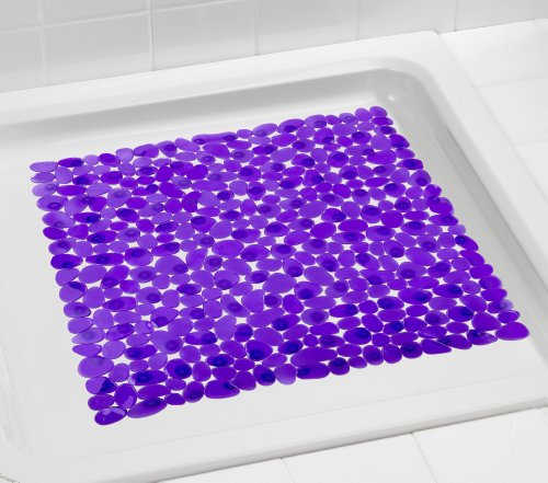 WENKO 20269100 Duscheinlage Paradise Purple – Rutschstopp, Saugnäpfe, Kunststoff, Lila - 2