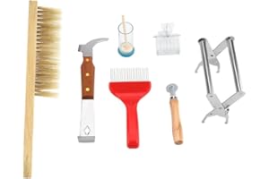 DeWin Matériel d'apiculture - Trousse d'équipement apicole, Brosse à Abeilles, Fourche à débourrer, Outils d'apiculteur, 7 pièces/Ensemble