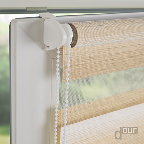 ourdeco® Doppel-Rollo, Duo-Rollo mit Farbverlauf / 60 x 150 cm braun / lichtdurchlässig, blickdicht / Farben: Verlauf Braun, Verlauf Sand / Klemmen=Montage ohne Bohren=Smartfix=Klemmfix=Easy-to-fix - 6