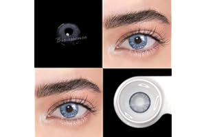 BIO-ESSENCE Pack Lentillas de Hidrogel blandas 1 par Lentes de contacto color azul sin graduación. Duración: 12 meses. De regalo estuche y 10ml de solución (Gema Azul)