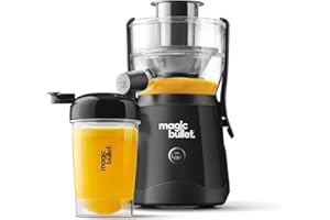 nutribullet magic bullet Centrifugal Silicone & Stainless Steel Juicer in Black - 400W - 10-Piece Set - 470ml - Compact Design & Dishwasher Safe - Juice on-the-go in Two Simple Steps