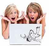 Einfache Anwendung Aufkleber Broomsticker Wandsticker Banksy Vogel mit Granate Laptop/Auto/15 cm x 20 cm, Normal
