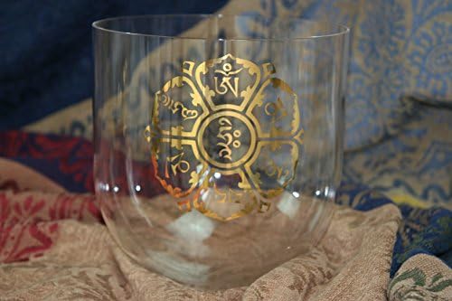 Quartz Crystal Singing Bowl With Six Words Design Note A 3rd Octave Heart Chakra 17cm