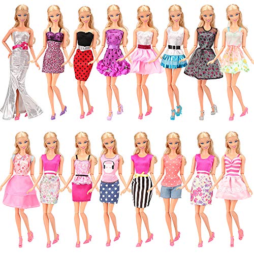 Miunana 5x Vestidos de Fiesta Hechos a Mano Ropas Estilo al Azar para Barbie Muñeca 30 cm Doll