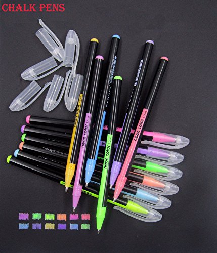 Gelstifte Glitzer Metallic / 48er-Pack farbige Gel-Stifte / 12 Metallic Stifte,12 Glitzerstifte, 12 Neon Stifte, 12 waterchalk / zum Zeichnen und Schreiben Kartenherstellung DIY - 6