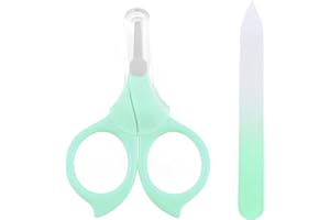 luoshaPUCY Set Manicure Neonati con Lima, Forbici per Unghie per Bambini, Sicuro, Facile da Usare(Verde)
