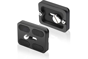 UTEBIT PU-50 Schnellwechselplatte Adapter, 2 Stück Quick Release Plate, Kamera Stativ Arca Swiss Schnellwechselplatte mit 1/4" Kameraschraube, Kompatibel für Stativ Kugelkopf