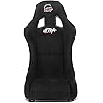NRG Innovations NRG-FRP-303BK-ULTRA Universal Fixed Back Bucket Racing Seat with Side Mount Adapters for 6-Point Harnesses, Size M, Black Seat Cover