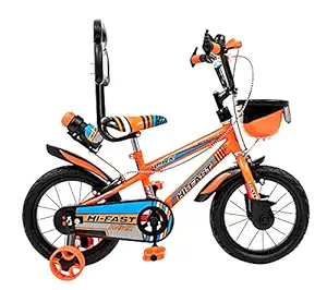 Hi-Fast 14 inch Kids Cycle for Boys & Girls 3 to 5 Years with Steel Rim & Training Wheels (Semi-Assembled)