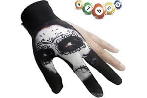 Sahgsa 3 Finger Billard Handschuh, Elastisch, Rutschfest, Verschleißfest, Unisex, Linke Hand, Billard Zubehör Mann Frau