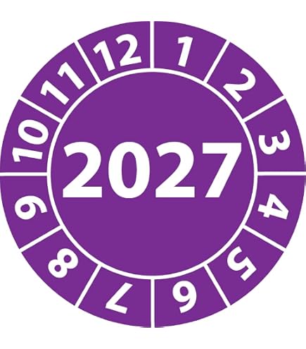 Prüfplaketten 2025–2030 – 50x ⌀20 Mm, Wasserfest, Vinyl, Selbstklebend, Für Geräte & Maschinen