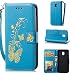 Produktbild Galaxy J330 Hülle, J3 2017 (European Version) Hülle, Anlike Schutzhülle für Samsung Galaxy J330 / J3 2017 (European Version) Wallet Tasche [Butterfly geprägte Serie Bronzing] Handyhülle - Blau