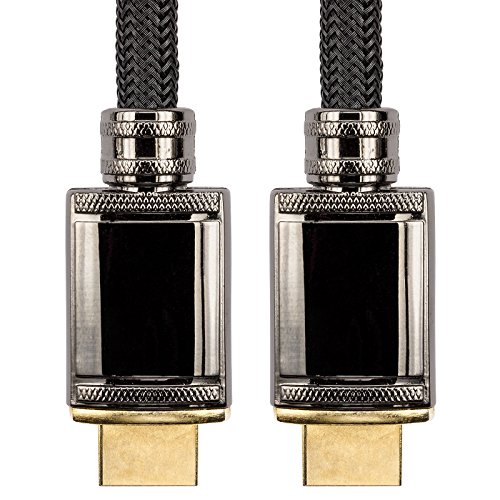 rocabo HDMI-Kabel 2,5m – High Speed mit Ethernet – 4k ULTRA-HD kompatibel – Ferrit-Filter – 24k vergoldete Kontakte – Nylonmantel – 2160p/1080p FULL-HD – 3D / ARC / CEC – für TV, Beamer, Blu-Ray, Konsolen - 3