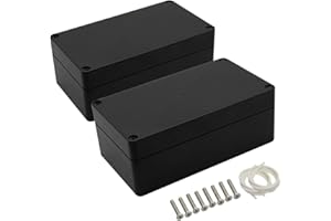 LeMotech Scatola di distribuzione in plastica ABS, IP65, impermeabile, scatola elettrica, universale, colore nero, dimensioni esterne 158 x 90 x 60 mm (2 pezzi)
