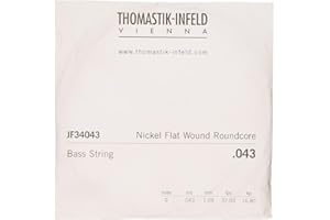 THOMASTIK-INFELD Thomastik single string G .043 steel core, nickel flat wound long scale 34" JF34043 for electric bass jazz set JF345, JF344, JF346