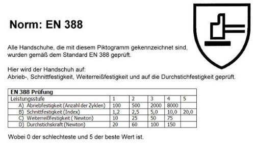 Handschuh HANDAN genoppt nahtlos EN388 flexibel griffig Arbeitshandschuh Noppen (8) - 2
