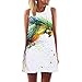 Produktbild Elecenty Damen Ärmellos Sommerkleid Minikleid Strandkleid Partykleid Rundhals Rock Mädchen Blumen Drucken Kleider Frauen Mode Kleid Kurz Hemdkleid Blusekleid Kleidung (2XL, Weiß 10)