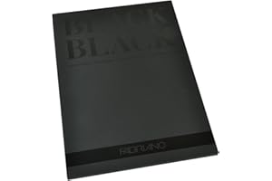 Fabriano Honsell 19100390 - Fabriano Black Black Block, tiefschwarzes Papier mit matter, unbeschichteter Oberfläche, 300 g/m², DIN A4, 20 Blatt, ideal für Pastelle, Farbstifte und Marker