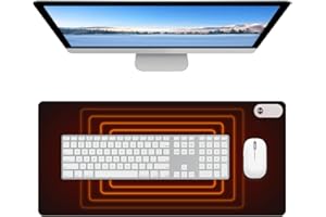 YANGUN Tapis de Souris Chauffant, Tapis de Souris avec Fonction Chauffante, Chauffage Pad de Souris avec 3 Niveaux de Chaleur,Grand Tapis de Souris, pour Le Bureau/La Maison en Hiver